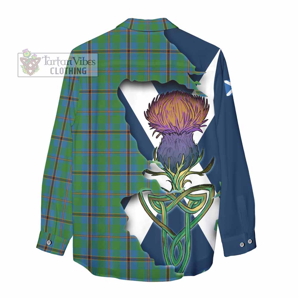 Tartan Vibes Clothing Snodgrass Tartan Family Crest Women's Casual Shirt Scottish Thistle Celtic Inspired