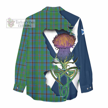 Tartan Vibes Clothing Snodgrass Tartan Family Crest Women's Casual Shirt Scottish Thistle Celtic Inspired