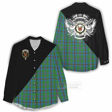 Snodgrass Tartan Women's Casual Shirt with Family Crest and Military Logo Style - Tartan Vibes Clothing