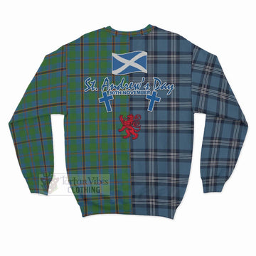 Snodgrass Tartan Sweatshirt Happy St. Andrew's Day Half Tartan Style - Tartan Vibes Clothing