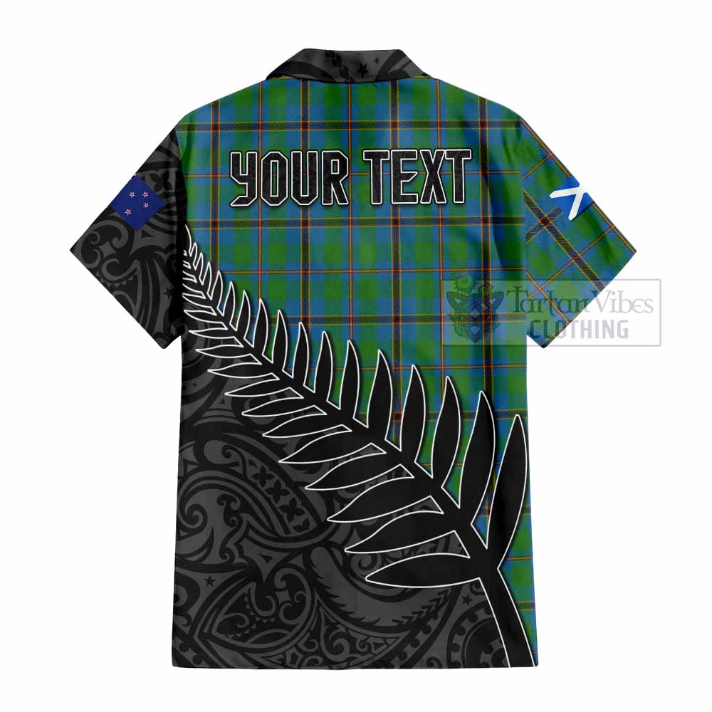 Snodgrass Crest Tartan Hawaiian Shirt with New Zealand Silver Fern Half Style - Tartan Vibes Clothing