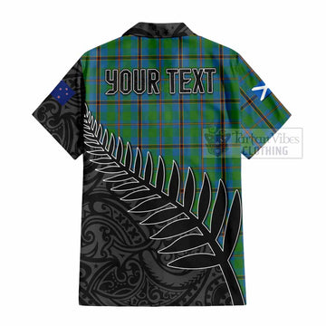 Snodgrass Crest Tartan Hawaiian Shirt with New Zealand Silver Fern Half Style - Tartan Vibes Clothing