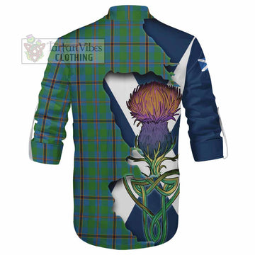 Tartan Vibes Clothing Snodgrass Tartan Family Crest Ghillie Kilt Shirt Scottish Thistle Celtic Inspired