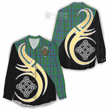Snodgrass Tartan Women's Casual Shirt with Family Crest and Celtic Symbol Style - Tartan Vibes Clothing
