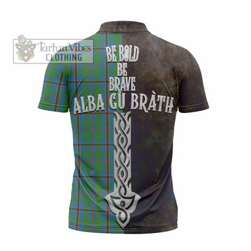 Snodgrass Tartan Family Crest Zipper Polo Shirt Alba Gu Brath Be Brave Lion Ancient Style - Tartan Vibes Clothing