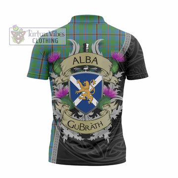 Snodgrass Tartan Family Crest Zipper Polo Shirt Lion Rampant Royal Thistle Shield Celtic Inspired - Tartan Vibes Clothing