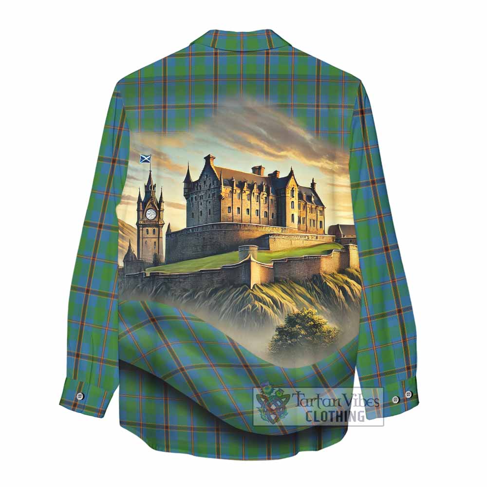 Snodgrass Tartan Family Crest Women's Casual Shirt with Scottish Ancient Castle Style - Tartan Vibes Clothing