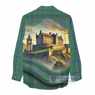 Snodgrass Tartan Family Crest Women's Casual Shirt with Scottish Ancient Castle Style - Tartan Vibes Clothing
