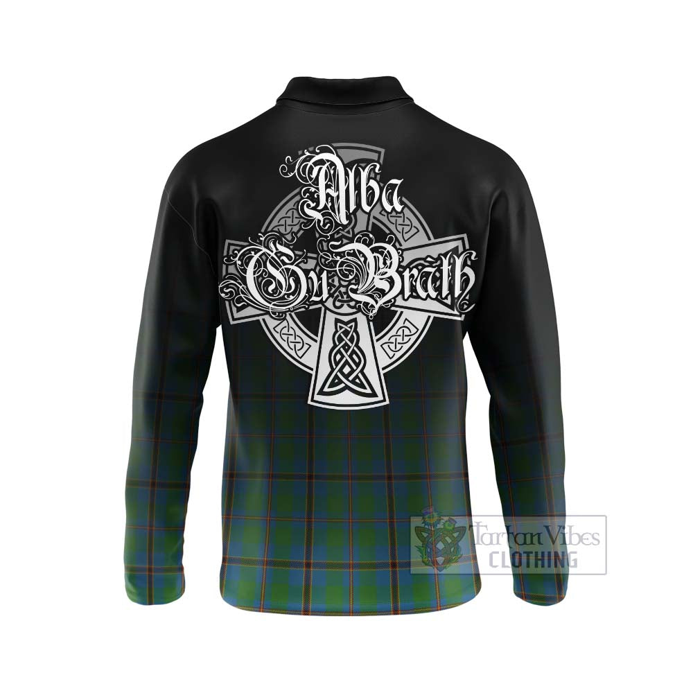 Snodgrass Tartan Long Sleeve Polo Shirt Featuring Alba Gu Brath Family Crest Celtic Inspired - Tartan Vibes Clothing