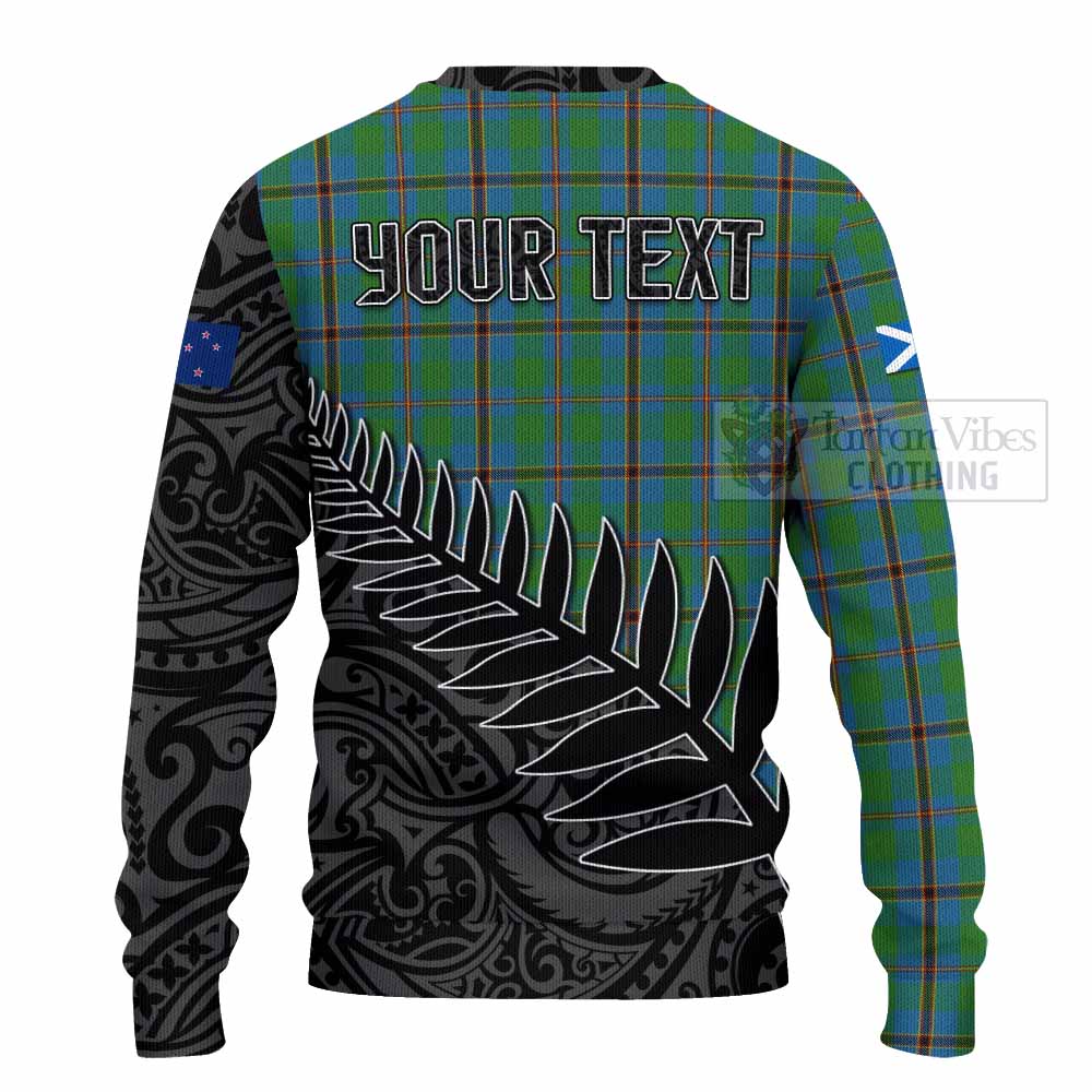 Snodgrass Crest Tartan Knitted Sweater with New Zealand Silver Fern Half Style - Tartan Vibes Clothing