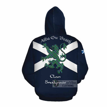 Snodgrass Tartan Lion Rampant Cotton Hoodie Proudly Display Your Heritage with Alba Gu Brath and Clan Name Pullover Hoodie - Tartan Vibes Clothing