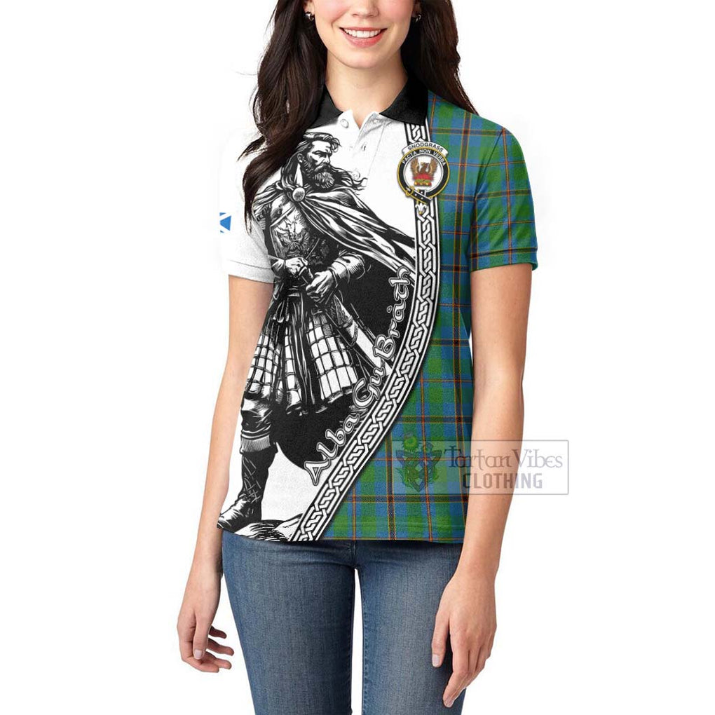 Snodgrass Tartan Clan Crest Women's Polo Shirt with Highlander Warrior Celtic Style - Tartan Vibes Clothing