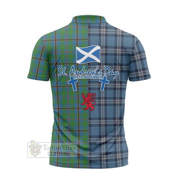 Snodgrass Tartan Zipper Polo Shirt Happy St. Andrew's Day Half Tartan Style - Tartan Vibes Clothing