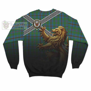 Snodgrass Crest Tartan Sweatshirt with Golden Lion Emblem Celtic Style - Tartan Vibes Clothing