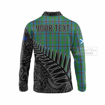 Snodgrass Crest Tartan Long Sleeve Polo Shirt with New Zealand Silver Fern Half Style - Tartan Vibes Clothing