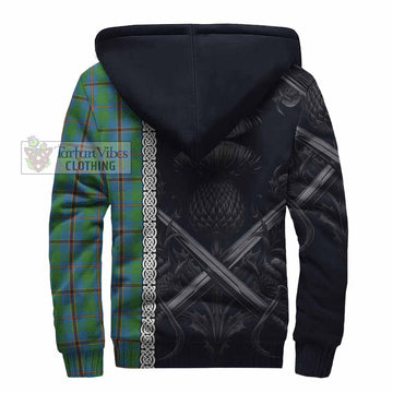 Snodgrass Tartan Sherpa Hoodie with Family Crest Cross Sword Thistle Celtic Vibes - Tartan Vibes Clothing