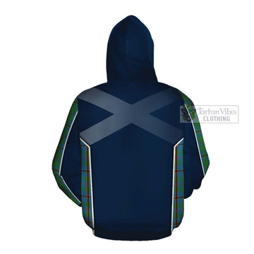 Snodgrass Tartan Cotton Hoodie with Family Crest and Lion Rampant Vibes Sport Style Pullover Hoodie - Tartan Vibes Clothing