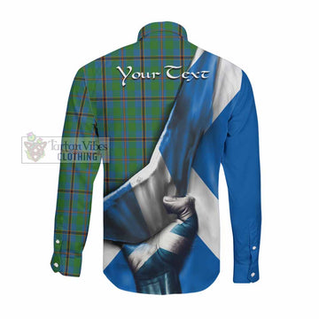 Snodgrass Tartan Long Sleeve Button Shirt with Family Crest Scotland Patriotic Style Men's Shirt - Tartan Vibes Clothing