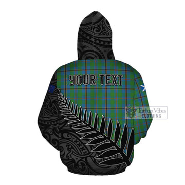 Snodgrass Crest Tartan Cotton Hoodie with New Zealand Silver Fern Half Style Pullover Hoodie - Tartan Vibes Clothing