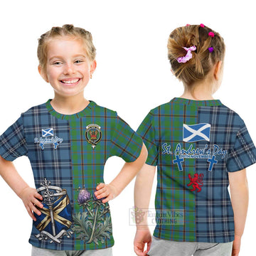 Snodgrass Tartan Kid T-Shirt Happy St. Andrew's Day Half Tartan Style - Tartan Vibes Clothing