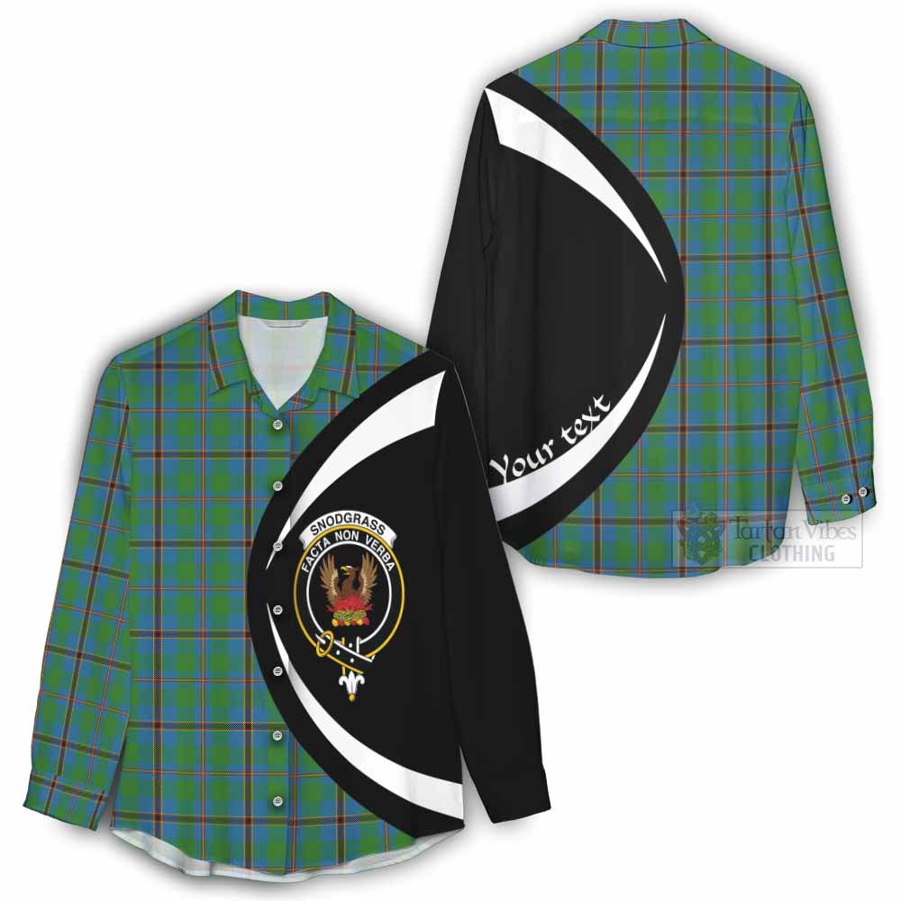 Snodgrass Tartan Women's Casual Shirt with Family Crest Circle Style - Tartan Vibes Clothing