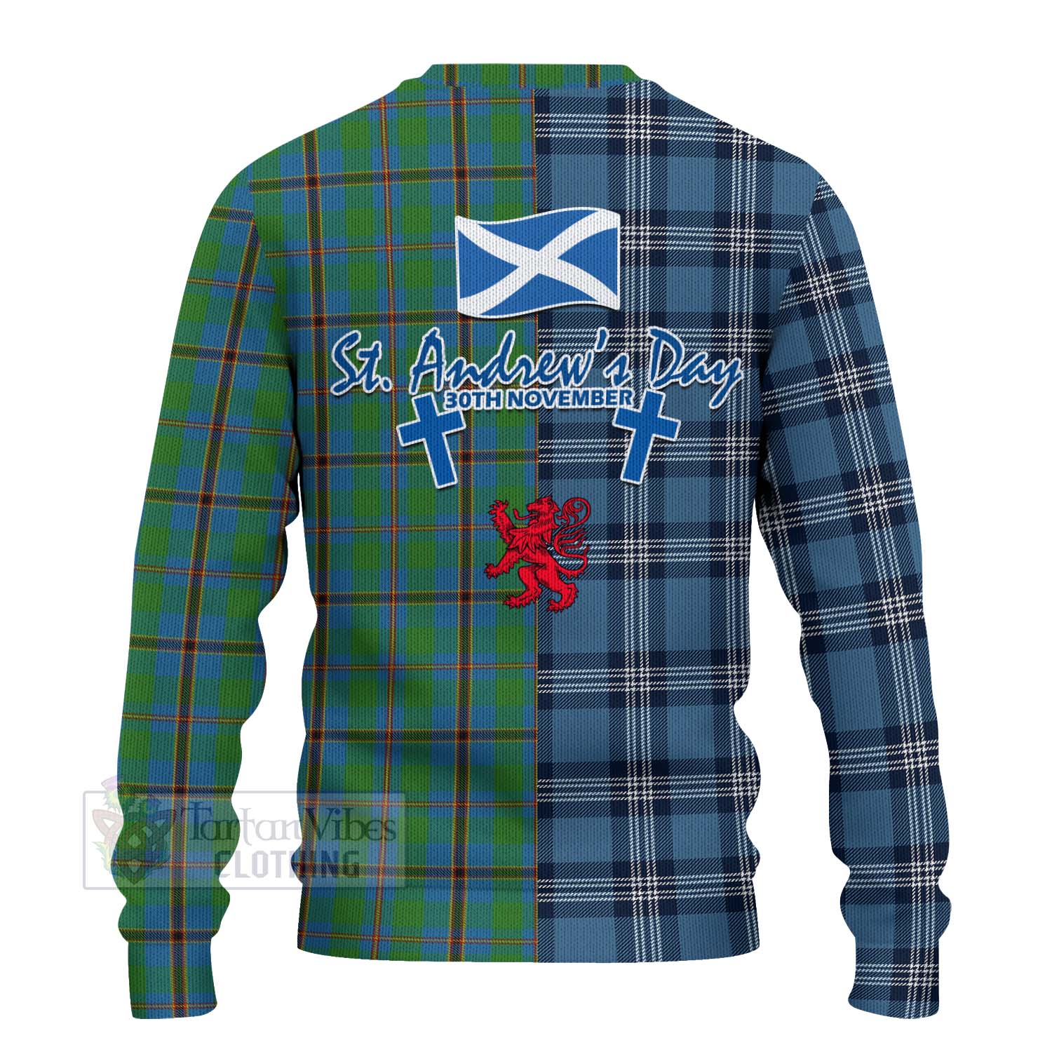 Snodgrass Tartan Knitted Sweater Happy St. Andrew's Day Half Tartan Style - Tartan Vibes Clothing