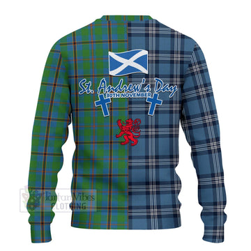 Snodgrass Tartan Knitted Sweater Happy St. Andrew's Day Half Tartan Style - Tartan Vibes Clothing