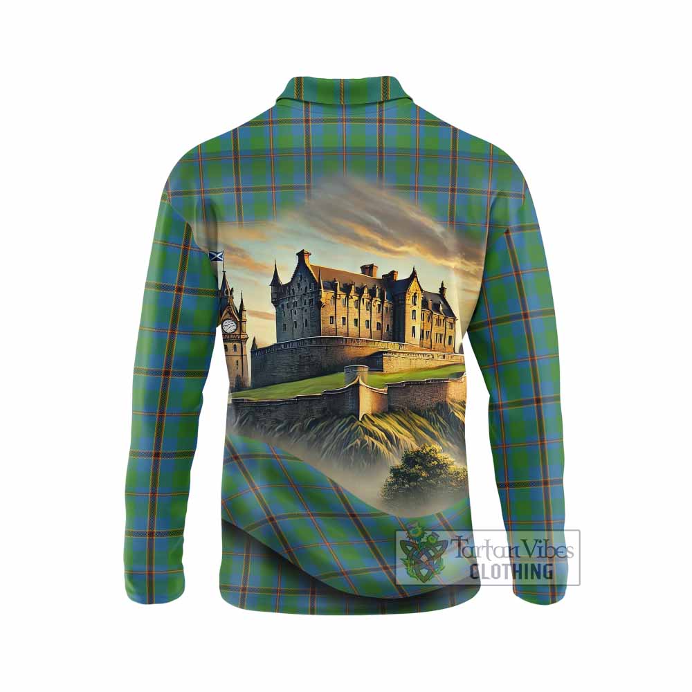 Snodgrass Tartan Family Crest Long Sleeve Polo Shirt with Scottish Ancient Castle Style - Tartan Vibes Clothing