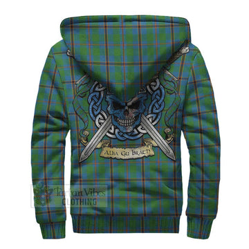 Snodgrass Tartan Sherpa Hoodie with Family Crest Celtic Skull Style - Tartan Vibes Clothing