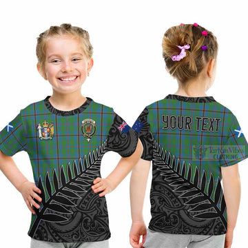 Snodgrass Crest Tartan Kid T-Shirt with New Zealand Silver Fern Half Style - Tartan Vibes Clothing