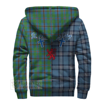 Snodgrass Tartan Sherpa Hoodie Happy St. Andrew's Day Half Tartan Style - Tartan Vibes Clothing