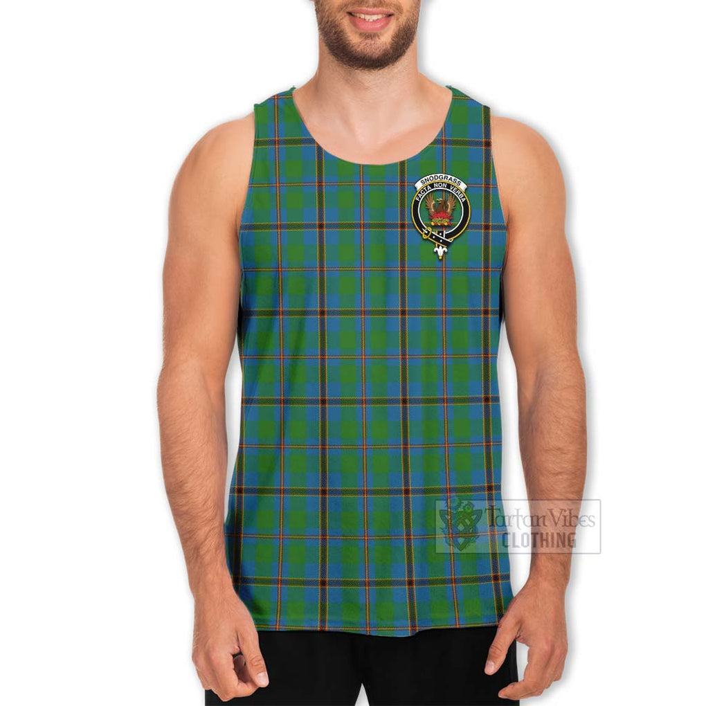 Snodgrass Tartan Men's Tank Top with Family Crest Celtic Skull Style - Tartan Vibes Clothing