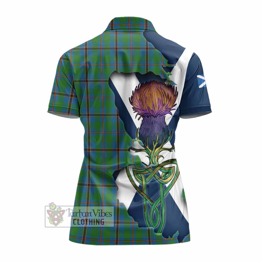 Tartan Vibes Clothing Snodgrass Tartan Family Crest Women's Polo Shirt Scottish Thistle Celtic Inspired