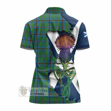 Tartan Vibes Clothing Snodgrass Tartan Family Crest Women's Polo Shirt Scottish Thistle Celtic Inspired