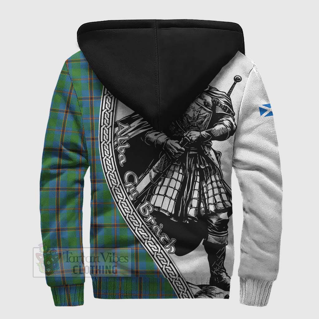 Snodgrass Tartan Clan Crest Sherpa Hoodie with Highlander Warrior Celtic Style - Tartan Vibes Clothing