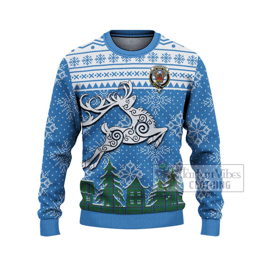 Snodgrass Clan Christmas Ugly Sweater Celtic Reindeer Style - Tartan Vibes Clothing