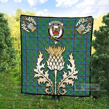 Tartan Vibes Clothing Snodgrass Tartan Quilt with Family Crest and Golden Thistle Style