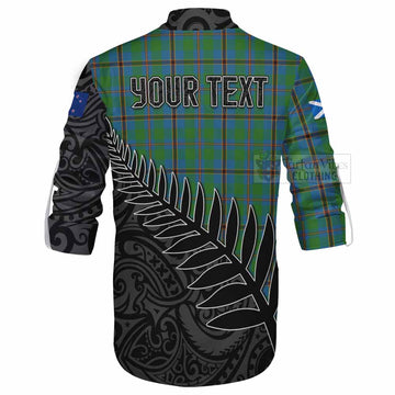 Snodgrass Crest Tartan Ghillie Kilt Shirt with New Zealand Silver Fern Half Style - Tartan Vibes Clothing