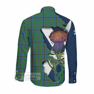 Tartan Vibes Clothing Snodgrass Tartan Family Crest Long Sleeve Button Shirt Scottish Thistle Celtic Inspired