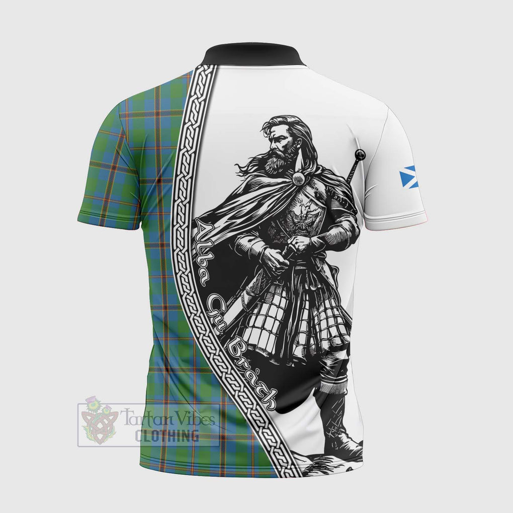 Snodgrass Tartan Clan Crest Zipper Polo Shirt with Highlander Warrior Celtic Style - Tartan Vibes Clothing