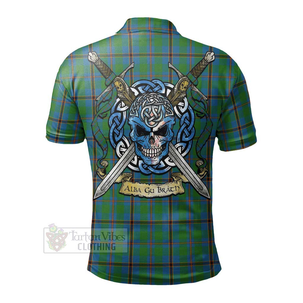 Snodgrass Tartan Polo Shirt with Family Crest Celtic Skull Style - Tartan Vibes Clothing