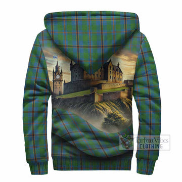 Snodgrass Tartan Family Crest Sherpa Hoodie with Scottish Ancient Castle Style - Tartan Vibes Clothing