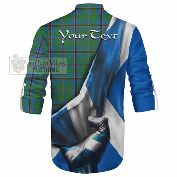 Snodgrass Tartan Ghillie Kilt Shirt with Family Crest Scotland Patriotic Style - Tartan Vibes Clothing