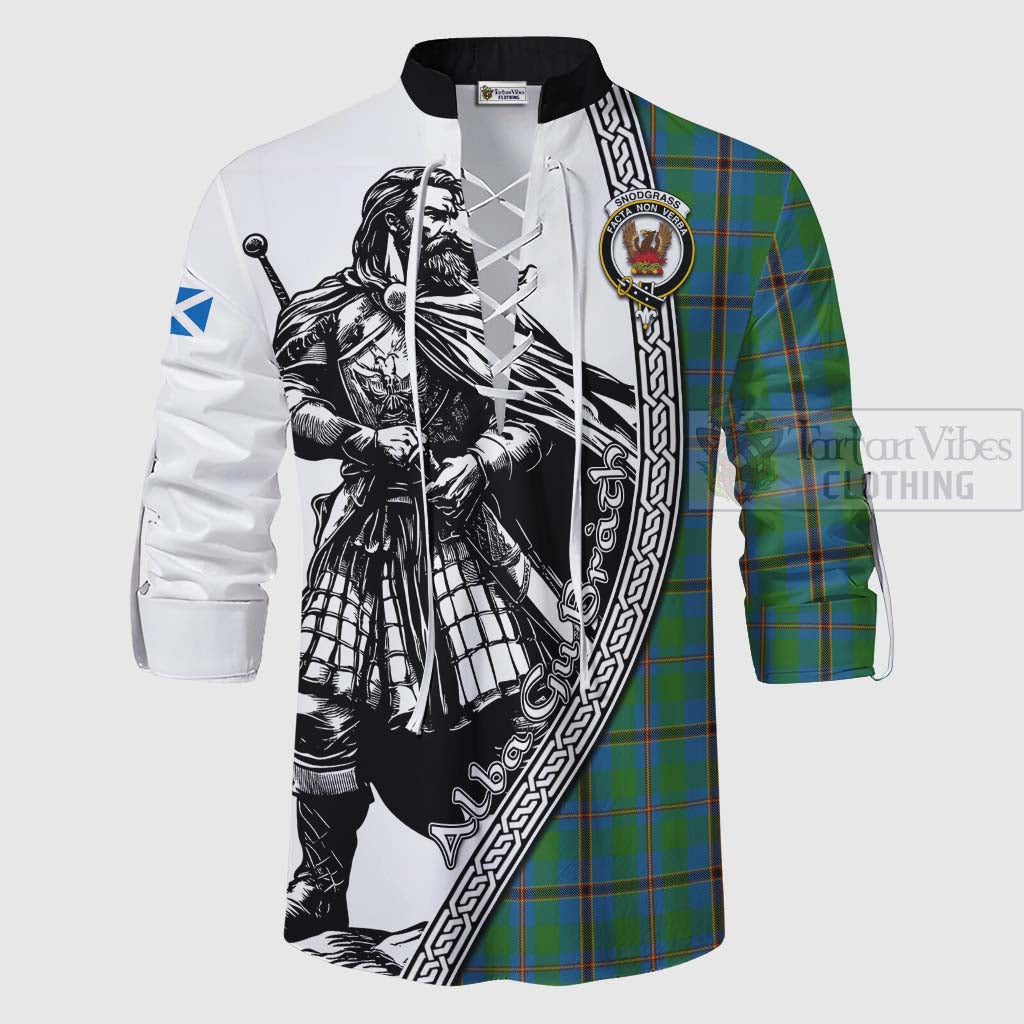 Snodgrass Tartan Clan Crest Ghillie Kilt Shirt with Highlander Warrior Celtic Style - Tartan Vibes Clothing