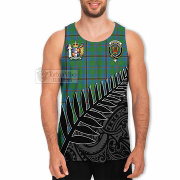 Snodgrass Crest Tartan Men's Tank Top with New Zealand Silver Fern Half Style - Tartan Vibes Clothing
