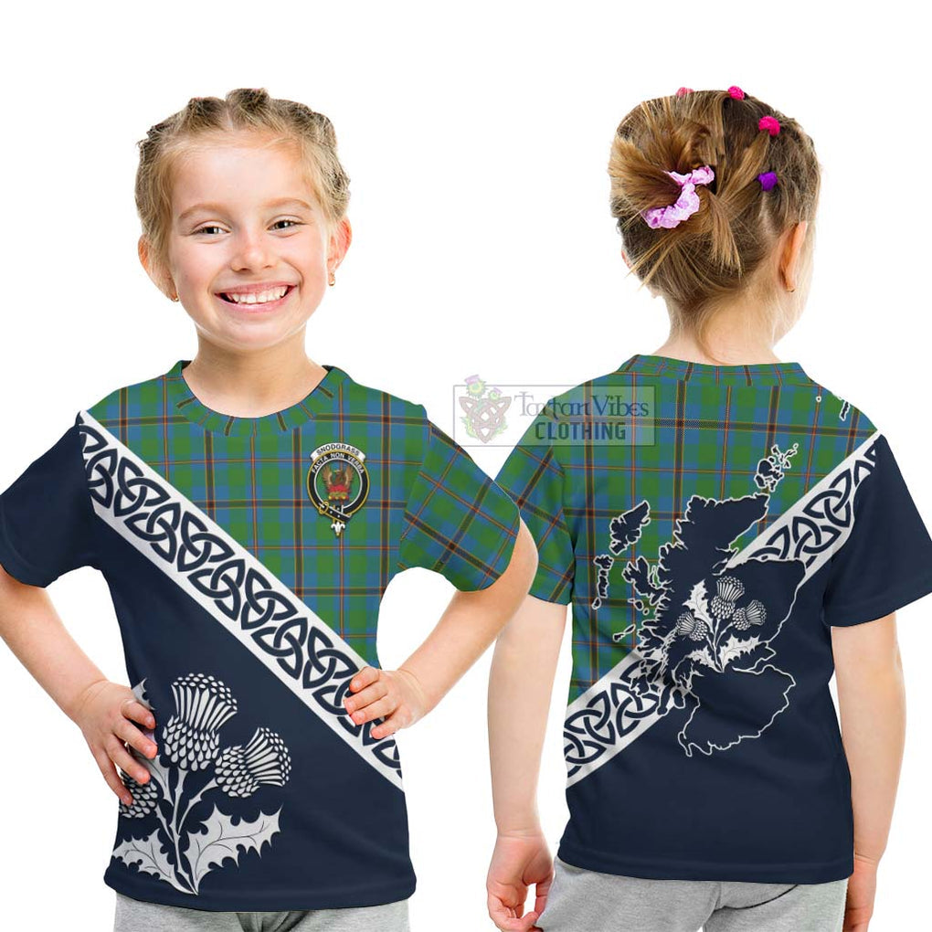 Snodgrass Tartan Kid T-Shirt Featuring Thistle and Scotland Map - Tartan Vibes Clothing