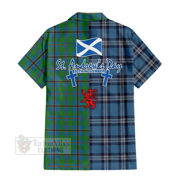 Snodgrass Tartan Hawaiian Shirt Happy St. Andrew's Day Half Tartan Style - Tartan Vibes Clothing