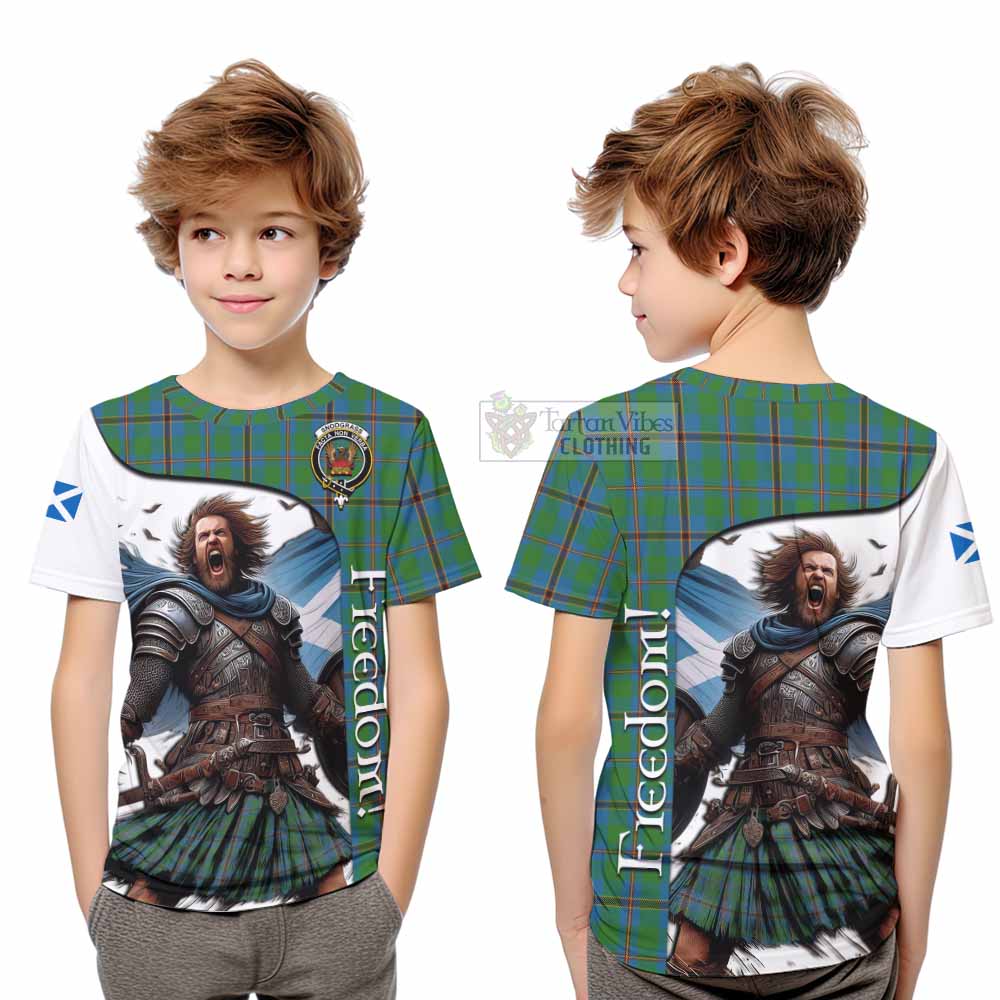 Tartan Vibes Clothing Snodgrass Crest Tartan Kid T-Shirt Inspired by the Freedom of Scottish Warrior