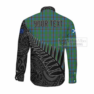 Snodgrass Crest Tartan Long Sleeve Button Shirt with New Zealand Silver Fern Half Style Men's Shirt - Tartan Vibes Clothing