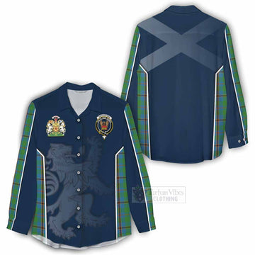 Snodgrass Tartan Women's Casual Shirt with Family Crest and Lion Rampant Vibes Sport Style - Tartan Vibes Clothing